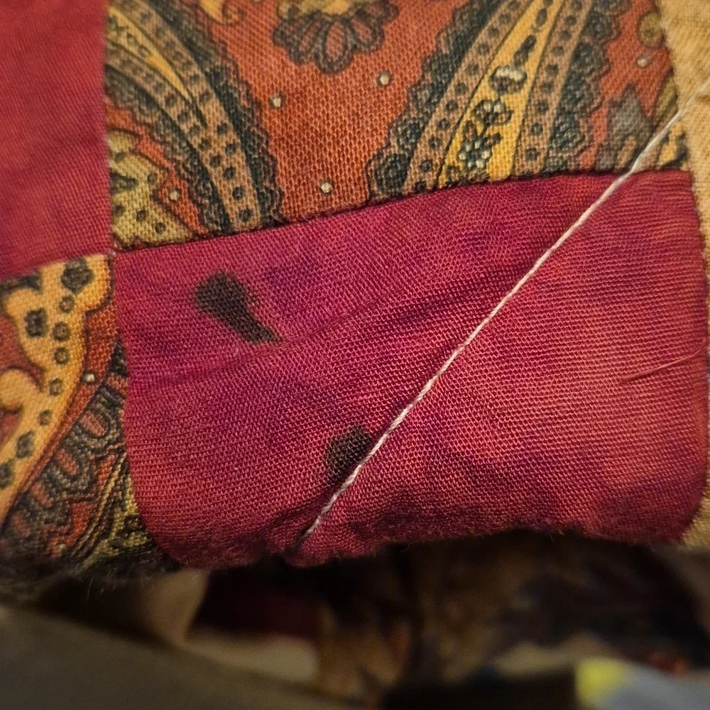 Handmade Brown/Red Tone Quilt  63